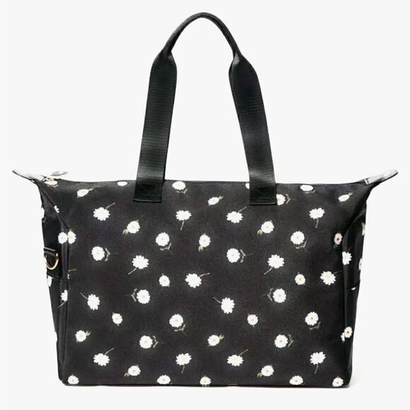 Alice + Olivia Handbags - Alice + Olivia ~ Black w/ white all over Daisy Print Duffel Bag~ crossbody strap